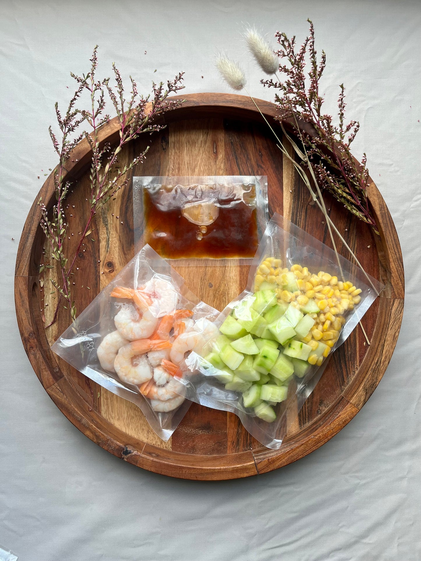 Stir Fried Prawns with Cucumber and Corn Kernel