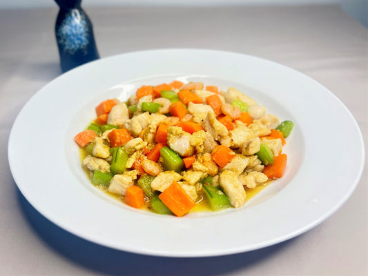 Stir Fried Diced Chicken & Shrimp with Vegetables