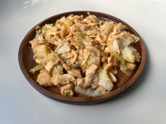 Stir Fried Chicken and Cabbage with Garlic Sauce and Butter