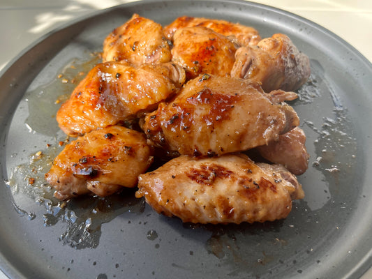 Pan Fried Chicken Wings in Black Pepper Honey Sauce