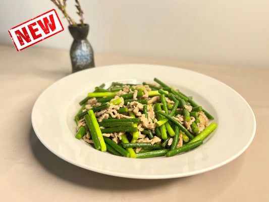 Stir Fried Shredded Pork with Garlic Moss