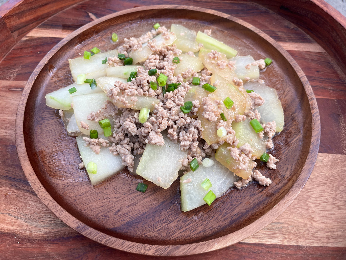 Stir Fried Winter Melon with Pork Mince