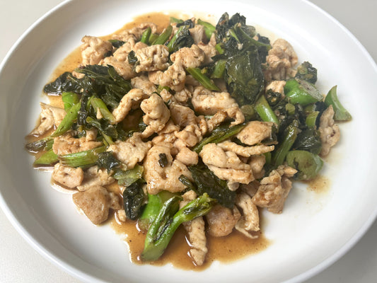 Satay Chicken with Chinese Broccoli